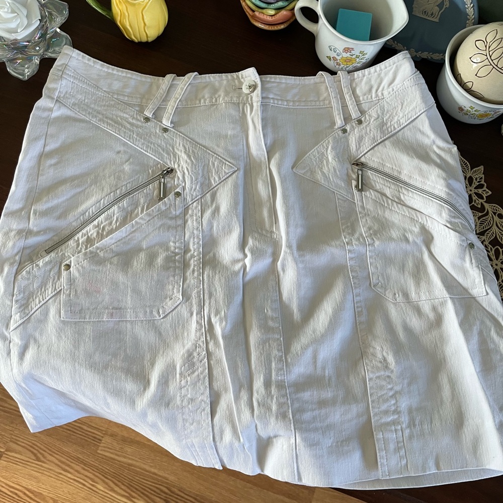 Jamie Sadock White Skort with Zipper Accents